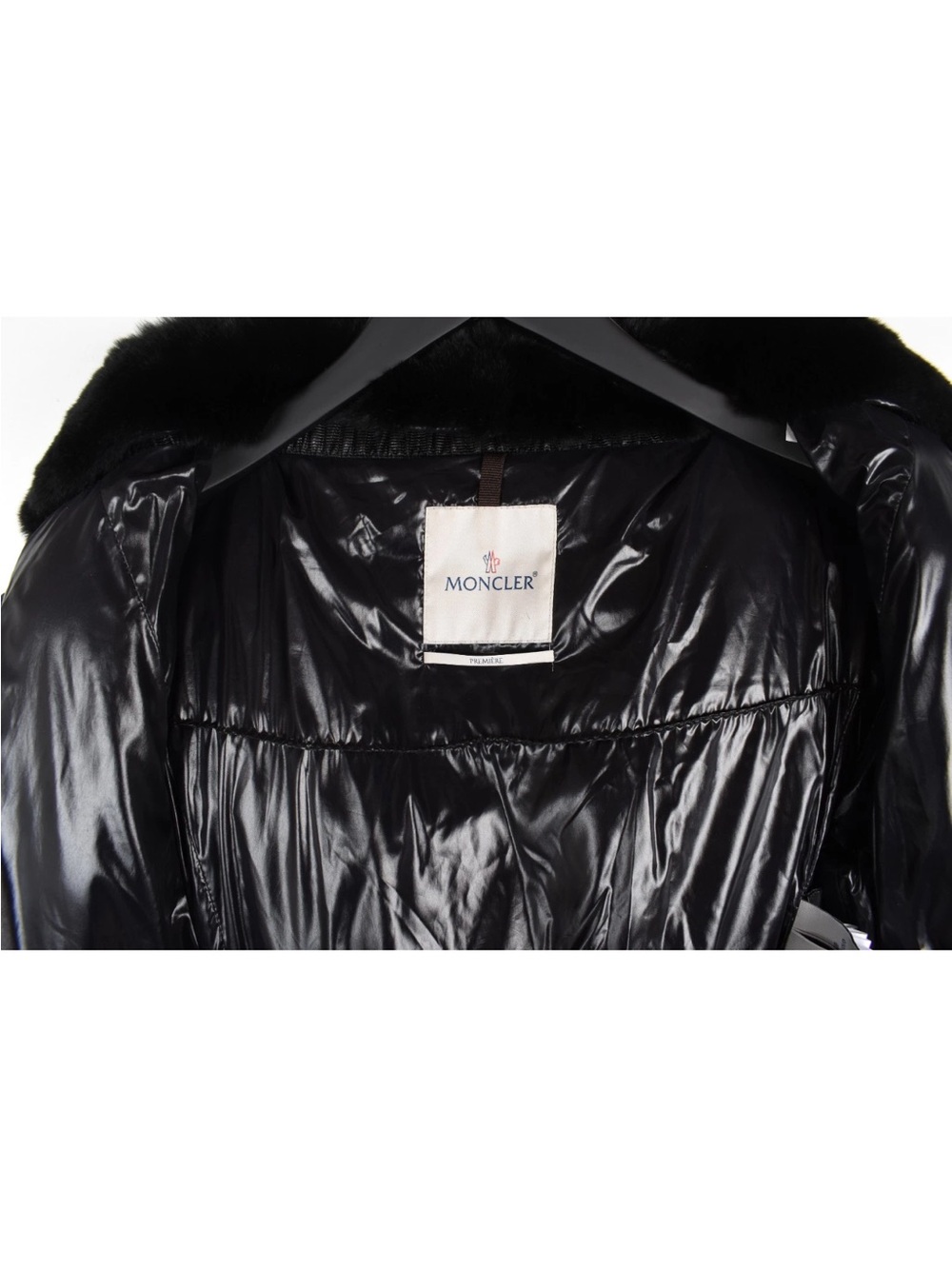 Moncler Premier Vintage “Juliette”Black Quilted & Down Coat with Fur Trim, Sz 3 - Picture 4 of 8